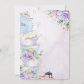 Invitation Élégante Fête des mariées florale violet haute Tea (Dos)