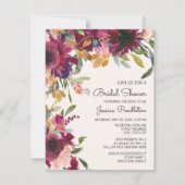 Invitation Élégante Fête des mariées florale violet rose or (Devant)