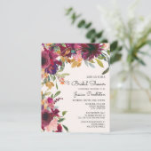 Invitation Élégante Fête des mariées florale violet rose or (Debout devant)