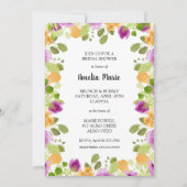 Invitation Élégante Fête des mariées florale violette (Devant)