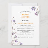 Invitation Élégante Fête des mariées florale violette de Bell (Devant)