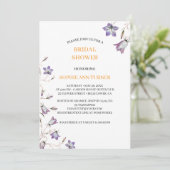 Invitation Élégante Fête des mariées florale violette de Bell (Debout devant)