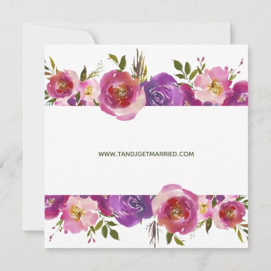 Invitation Élégante Fête des mariées florale violette de Berr (Dos)