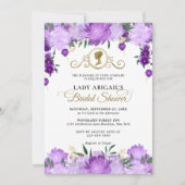 Invitation Élégante Fête des mariées florale violette victori (Devant)