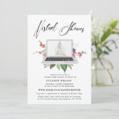 Invitation Élégante Fête des mariées Florale Virtuelle (Debout devant)