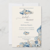 Invitation Elégante Fête des mariées frontalière de coquillag (Devant)