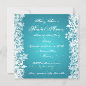 Invitation Élégante Fête des mariées Hiver Flugles de neige B (Dos)