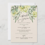 Invitation Elégante Fête des mariées Hydrangea Beige & Sage (Devant)