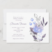 Invitation Elégante Fête des mariées Lilac Bleu Aquarelle Flo (Devant)