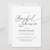 Invitation Élégante Fête des mariées manuscrite (Devant)