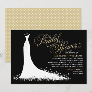 Invitation Elégante Fête des mariées Mariage de Champagne Noi