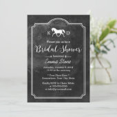 Invitation Élégante Fête des mariées Mariage de cheval (Debout devant)