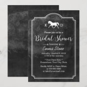 Invitation Élégante Fête des mariées Mariage de cheval (Devant / Derrière)