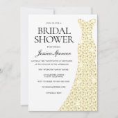 Invitation Elégante Fête des mariées Mariage dorée (Devant)