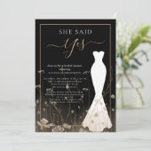 Invitation Élégante Fête des mariées Mariage Fleur sauvage (Debout devant)