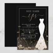 Invitation Élégante Fête des mariées Mariage Fleur sauvage (Devant / Derrière)