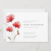 Invitation Élégante Fête des mariées moderne de fleurs de pav (Devant)