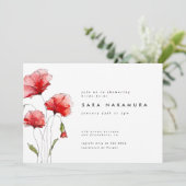 Invitation Élégante Fête des mariées moderne de fleurs de pav (Debout devant)