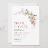 Invitation Elégante Fête des mariées moderne de l'aquarelle (Devant)