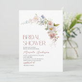 Invitation Elégante Fête des mariées moderne de l'aquarelle (Debout devant)