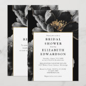 Invitation Élégante Fête des mariées moderne Floral QR Code (Devant / Derrière)