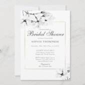 Invitation Élégante Fête des mariées moderne Gold Classy Magn (Devant)