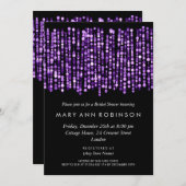 Invitation Elégante Fête des mariées Moderne Lumières violett (Devant / Derrière)