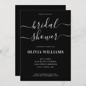 Invitation Elégante Fête des mariées moderne noir et blanc In (Devant / Derrière)