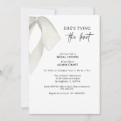 Invitation Elégante Fête des mariées Noir Et Blanc Bow (Devant)