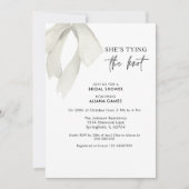 Invitation Elégante Fête des mariées Noir Et Blanc Bow (Devant)