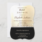 Invitation Elégante Fête des mariées Noire Chic Gold (Devant)