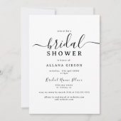 Invitation Elégante Fête des mariées noire et blanche (Devant)