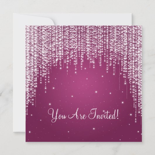 Invitation Elégante Fête des mariées nuit éblouissante Berry  (Devant)