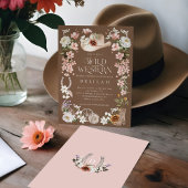 Invitation Élégante Fête des mariées occidentale florale