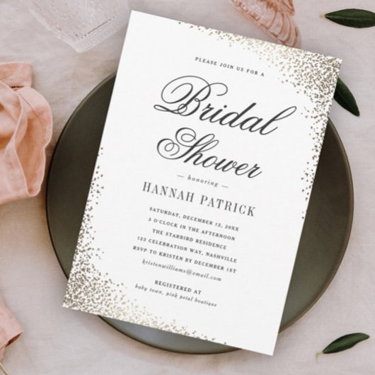 Invitation Élégante Fête des mariées Or