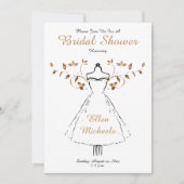 Invitation Elégante Fête des mariées or Accent (Devant)