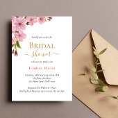 Invitation Élégante Fête des mariées or Fleurs Roses Douces