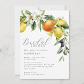 Invitation Élégante Fête des mariées orange Citrus Lemon (Devant)