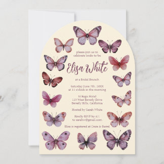 Invitation Elégante Fête des mariées papillons Arche PERSONNA