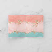 Invitation Elégante Fête des mariées Pastel Aquarelle Or (Intérieur)