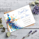 Invitation Elégante Fête des mariées Peacock<br><div class="desc">Invitations amis et famille à célébrer avec la future mariée avec cette belle invitation à la douche nuptiale aquarelle.</div>