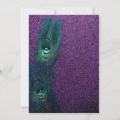 Invitation Elégante Fête des mariées Peacock bleu violet Turq (Dos)