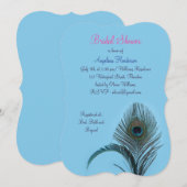 Invitation Elégante Fête des mariées Peacock (turquoise) (Devant / Derrière)