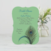 Invitation Elégante Fête des mariées Peacock (verte) (Debout devant)