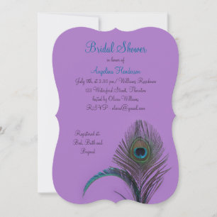 Invitation Elégante Fête des mariées Peacock (violet)