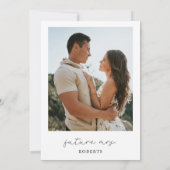 Invitation Elégante Fête des mariées photo bleu perles et pou (Dos)