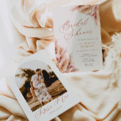 Invitation Élégante Fête des mariées photo Pampas Terracotta