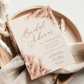 Invitation Élégante Fête des mariées photo Pampas Terracotta