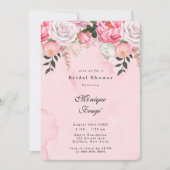 Invitation Élégante Fête des mariées Pies Blanches Rose (Devant)