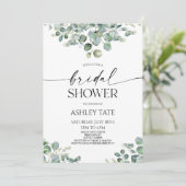 Invitation Élégante Fête des mariées Plante Eucalyptus Vert (Debout devant)